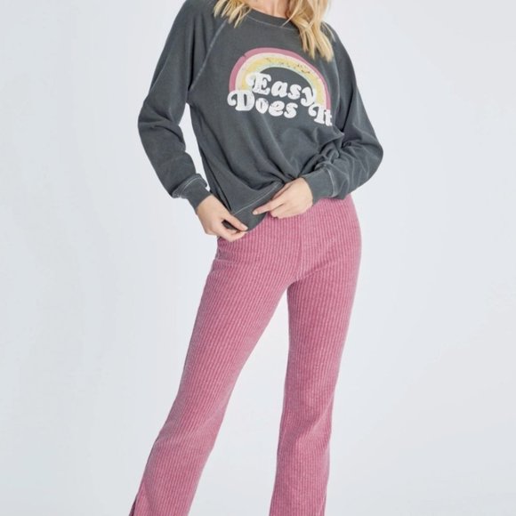 NWOT WILDFOX Easy Does It Sommers Gray Rainbow Crewneck Sweatshirt XS Small - Picture 4 of 11